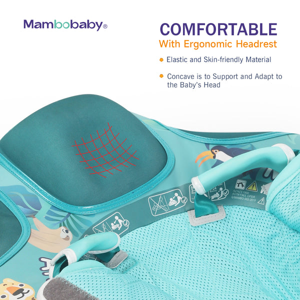 Mambobaby™ Tropical Rain Forest | Luftfreie Baby-Schwimmhilfe mit 180° UV-Dach (3-24m)