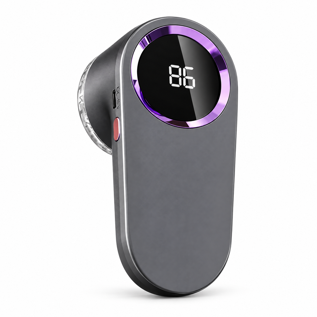 Elektrischer Fusselrasierer grau mit LED-Display