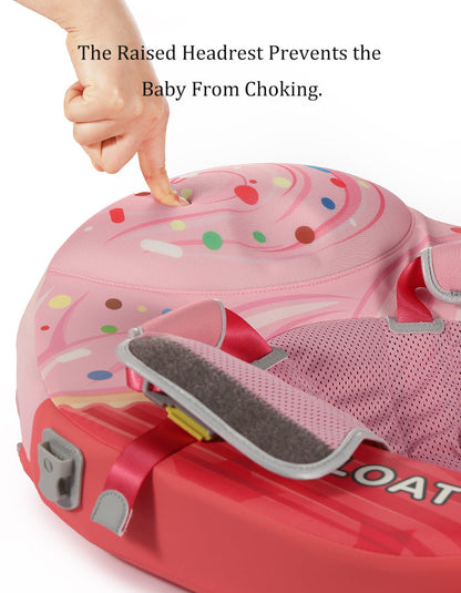 Mambobaby™ Vanille Cupcake | Luftfreie Baby-Schwimmhilfe mit UV-Dach (3-24m)