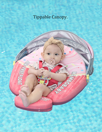 Mambobaby™ Vanille Cupcake | Luftfreie Baby-Schwimmhilfe mit UV-Dach (3-24m)