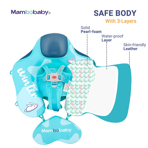 Mambobaby™ KuKuKiKi | Luftfreie Baby-Schwimmhilfe mit UV-Dach (3-24m)