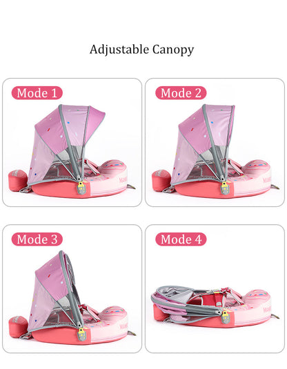 Mambobaby™ Vanille Cupcake | Luftfreie Baby-Schwimmhilfe mit UV-Dach (3-24m)