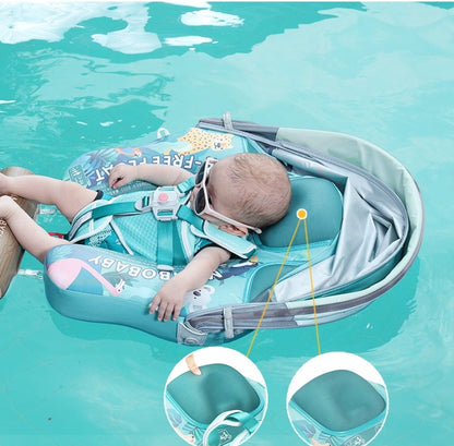 Mambobaby™ Tropical Rain Forest | Luftfreie Baby-Schwimmhilfe mit 180° UV-Dach (3-24m)