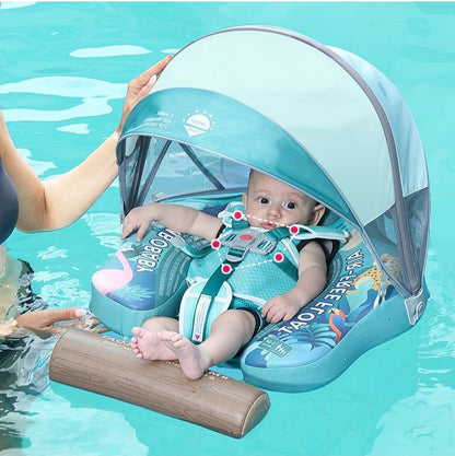 Mambobaby™ Tropical Rain Forest | Luftfreie Baby-Schwimmhilfe mit 180° UV-Dach (3-24m)