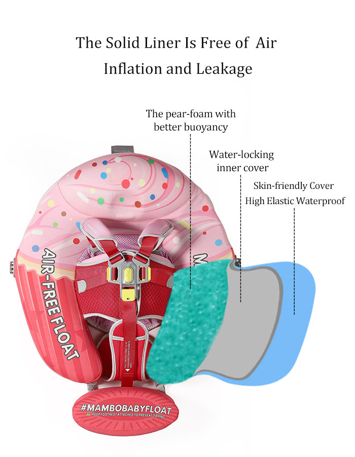 Mambobaby™ Vanille Cupcake | Luftfreie Baby-Schwimmhilfe mit UV-Dach (3-24m)