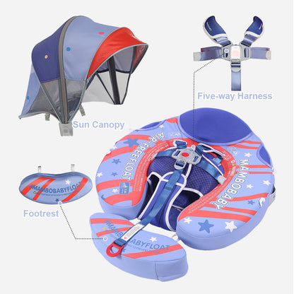Mambobaby™ American Doughnut | Luftfreie Baby-Schwimmhilfe mit UV-Dach (3-24m)