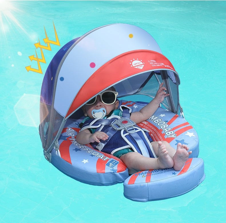 Mambobaby™ American Doughnut | Luftfreie Baby-Schwimmhilfe mit UV-Dach (3-24m)