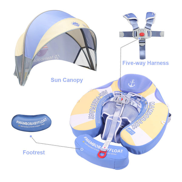 Mambobaby™ Voyage | Luftfreie Baby-Schwimmhilfe mit Sonnenschutz (3-24m)