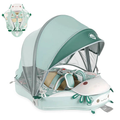 Mambobaby™ Salamander | Luftfreie Baby-Schwimmhilfe mit UV-Dach (3-24m)