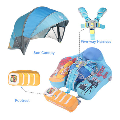 Mambobaby™ California | Luftfreie Baby-Schwimmhilfe mit UV-Dach (3-24m)