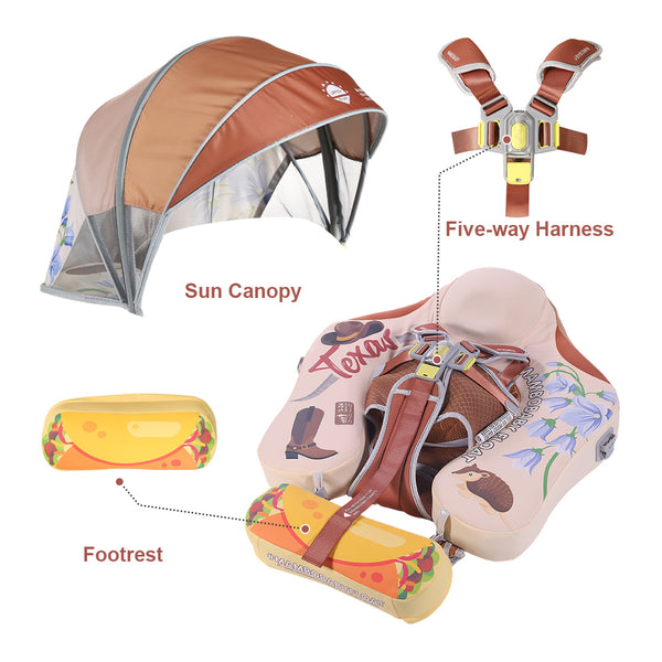 Mambobaby™ Texas | Luftfreie Baby-Schwimmhilfe mit UV-Dach (3-24m)