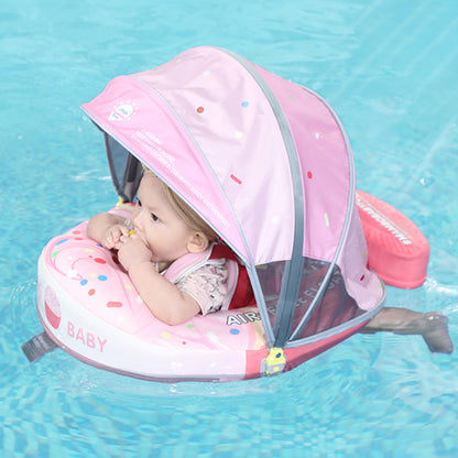 Mambobaby™ Vanille Cupcake | Luftfreie Baby-Schwimmhilfe mit UV-Dach (3-24m)
