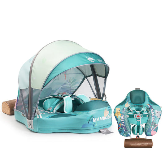 Mambobaby™ Tropical Rain Forest | Luftfreie Baby-Schwimmhilfe mit 180° UV-Dach (3-24m)
