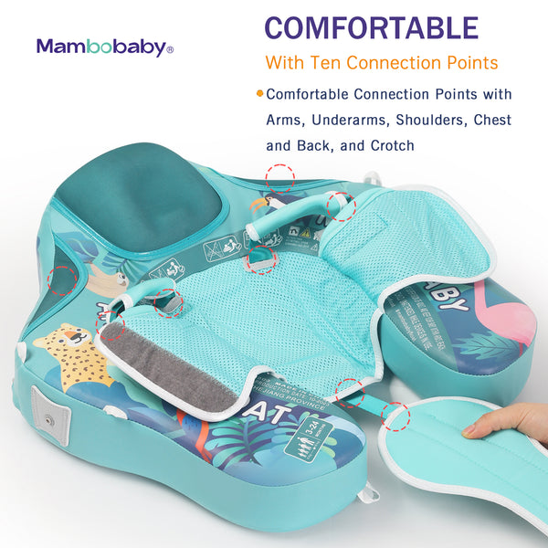 Mambobaby™ Tropical Rain Forest | Luftfreie Baby-Schwimmhilfe mit 180° UV-Dach (3-24m)