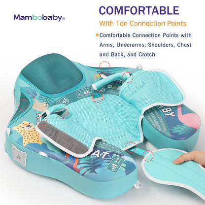 Mambobaby™ Tropical Rain Forest | Luftfreie Baby-Schwimmhilfe mit 180° UV-Dach (3-24m)
