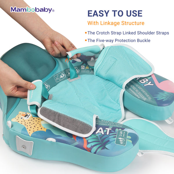 Mambobaby™ Tropical Rain Forest | Luftfreie Baby-Schwimmhilfe mit 180° UV-Dach (3-24m)