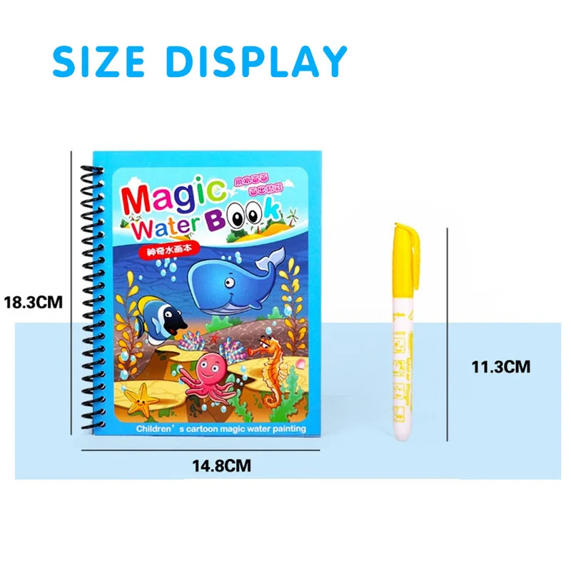 Wassermalbuch für Kinder – Magisches Malbuch mit Wasserstift, 6 Themen