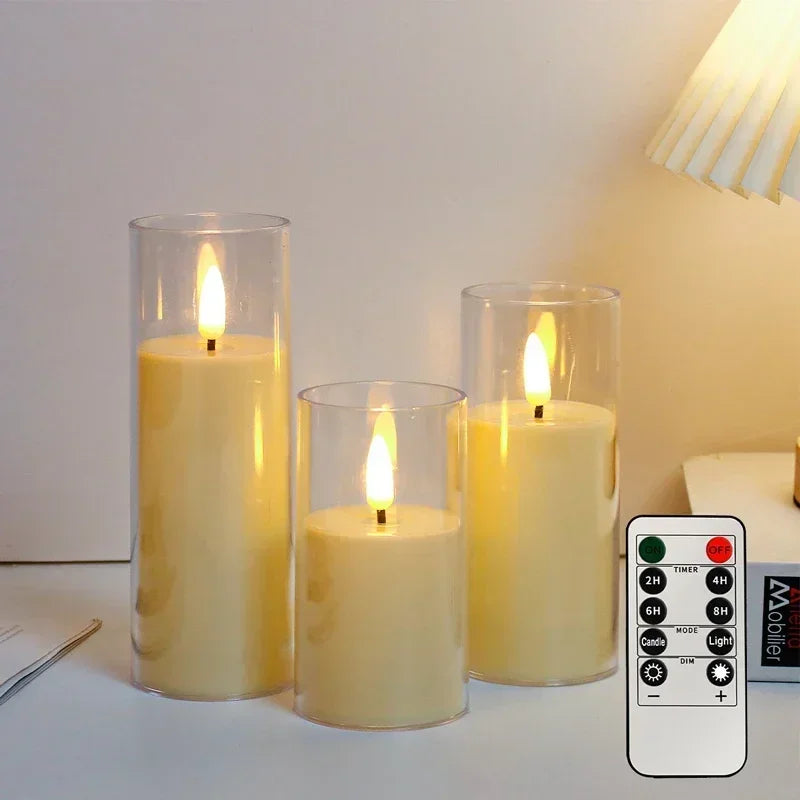 LED-Kerzen beige 3er-Set