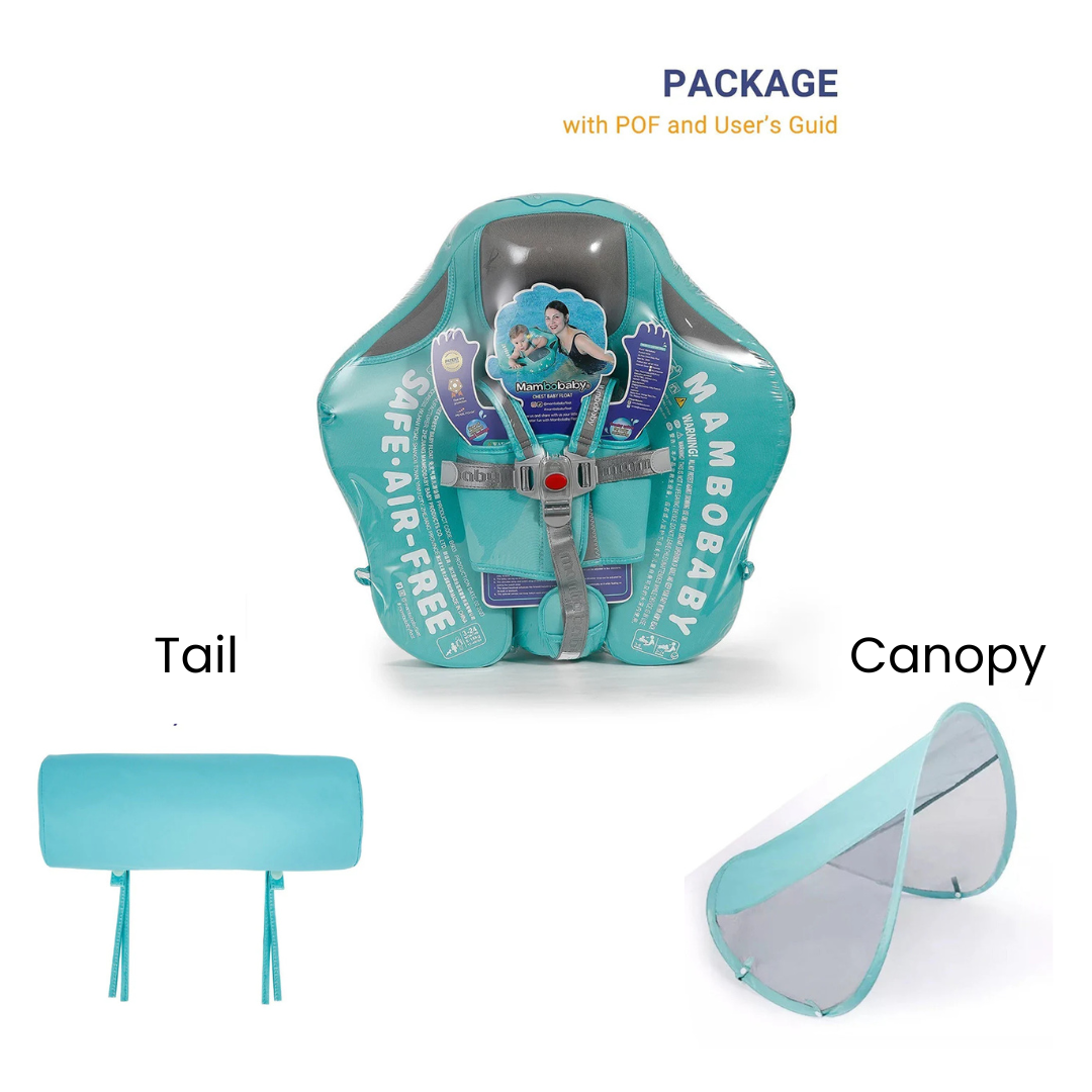 Abnehmbare Anti-Kipp Schwanzflosse am Mambobaby™ Flamingo Schwimmring