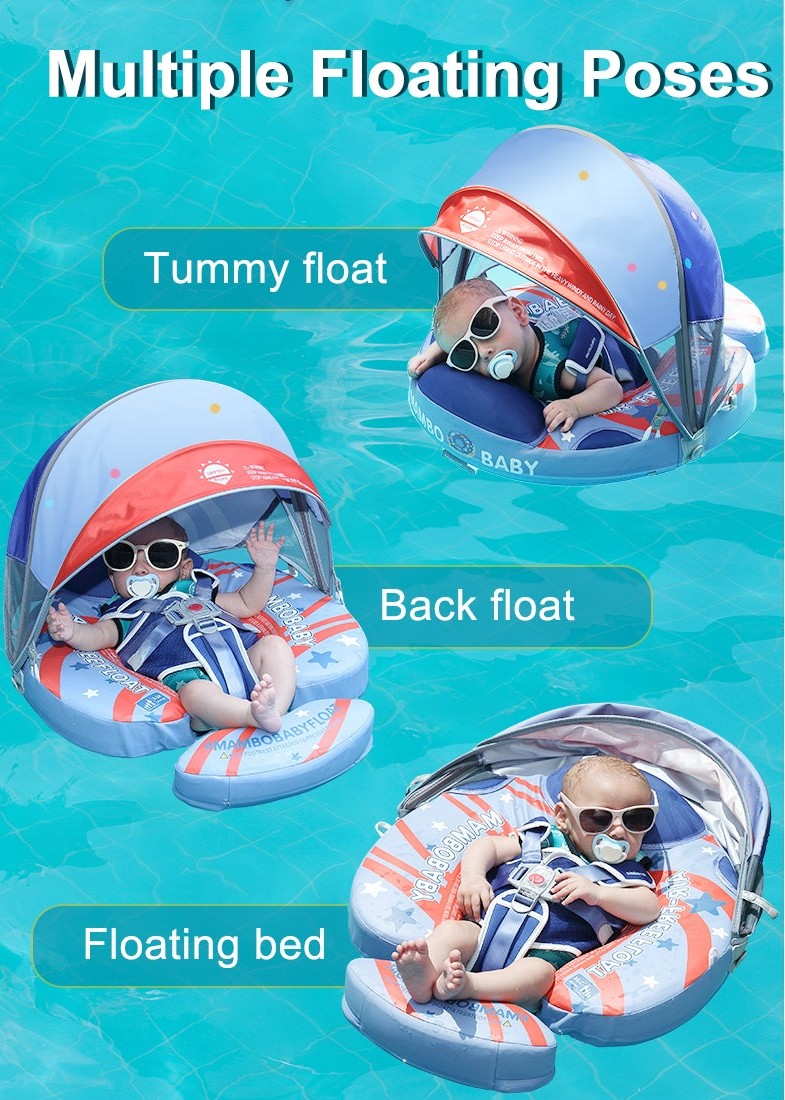 Mambobaby™ American Doughnut | Luftfreie Baby-Schwimmhilfe mit UV-Dach (3-24m)