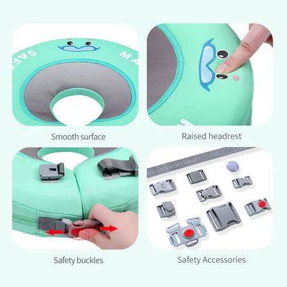 Visuelle Anleitung zum Sichern der Schnallen an der Mambobaby™ Boats Halskrause.