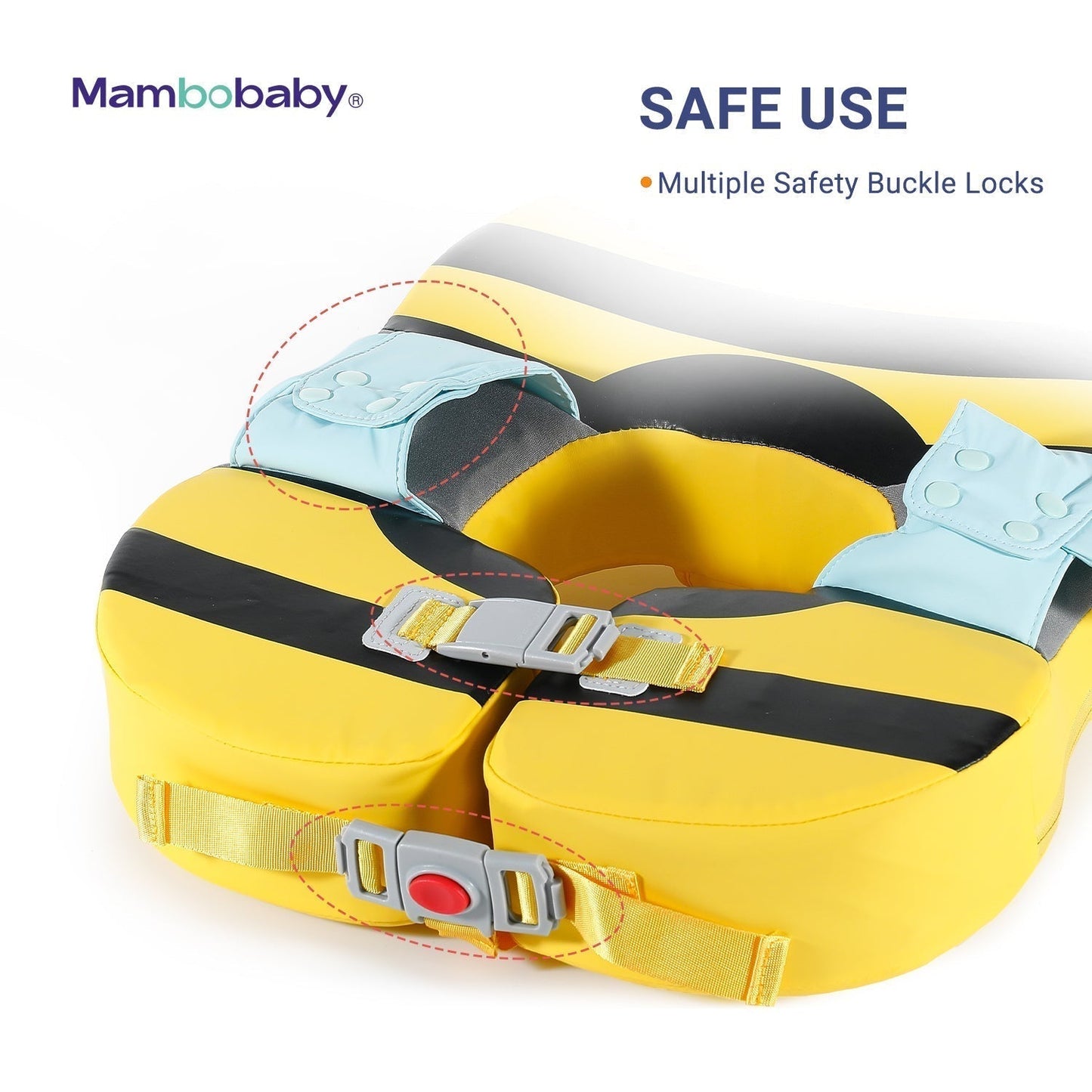 Anleitung zum Verriegeln des Mambobaby™ Biene Gurtsystems