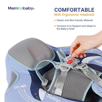 Bequeme 45 Grad Kopfstütze für Babys beim Mambobaby™ Pinguin Schwimmring