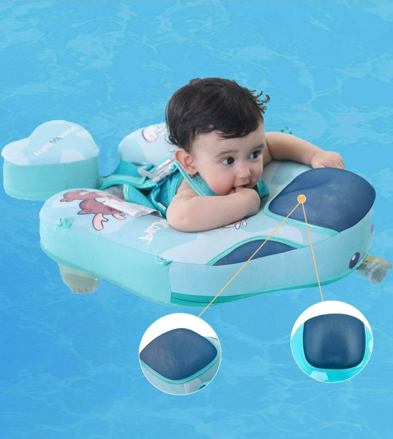 Mambobaby™ KuKuKiKi | Luftfreie Baby-Schwimmhilfe mit UV-Dach (3-24m)