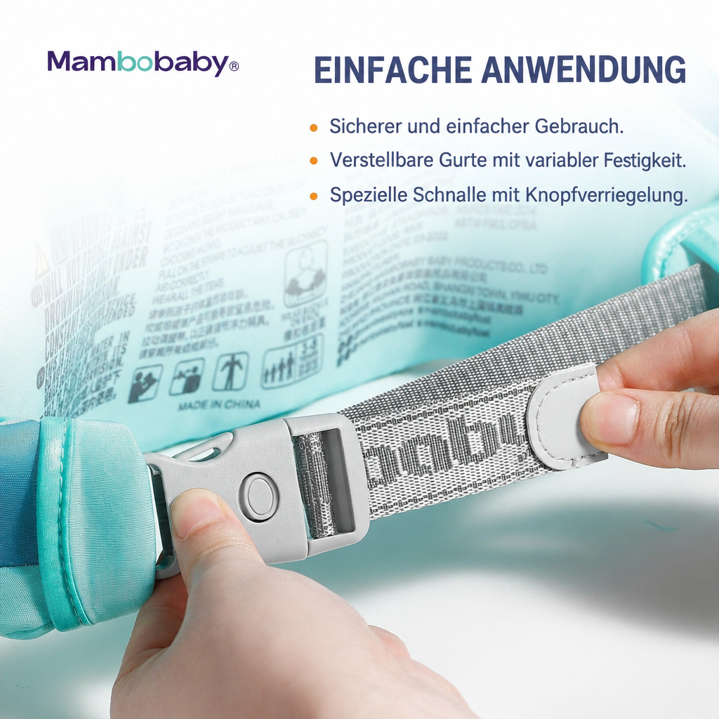 Einfache Handhabung der Mambobaby™ Schwimmflügel für den schnellen Badespaß.