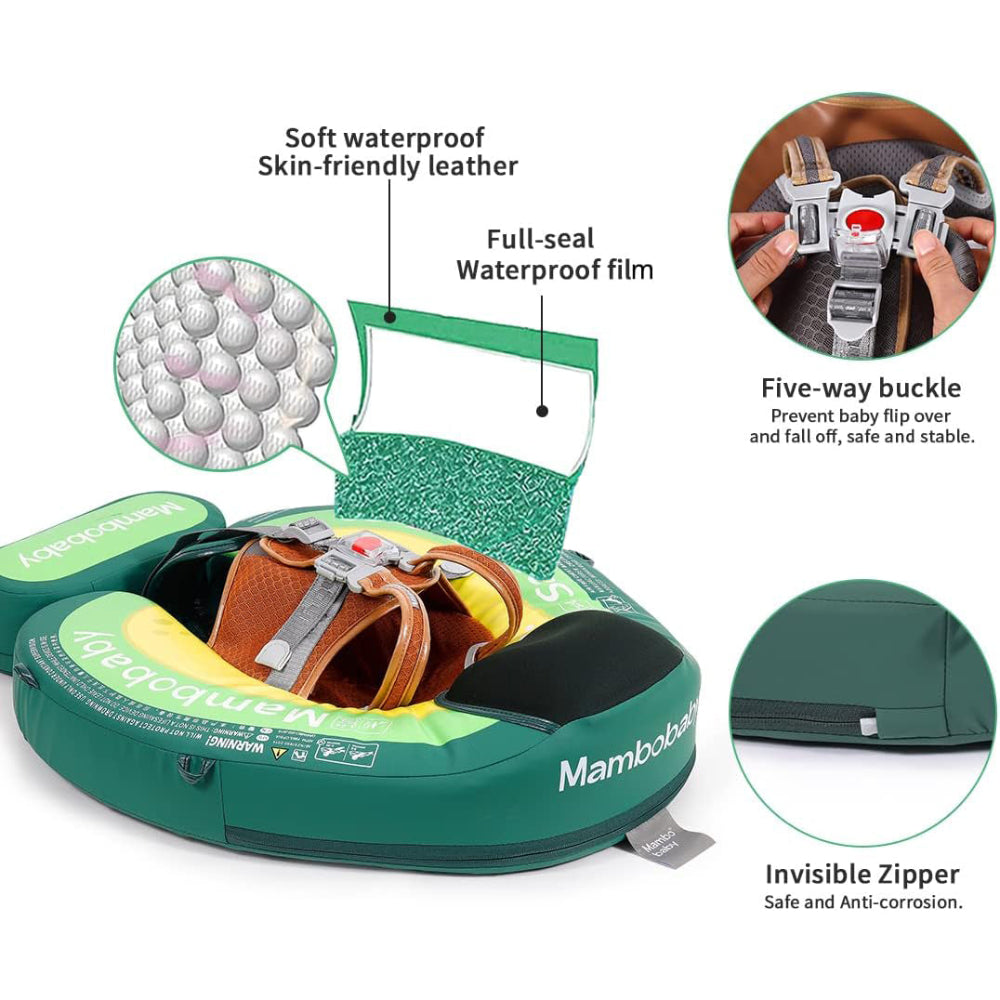 3-Schicht-Aufbau der Mambobaby™ Avocado Edition mit wasserfestem PU-Leder.