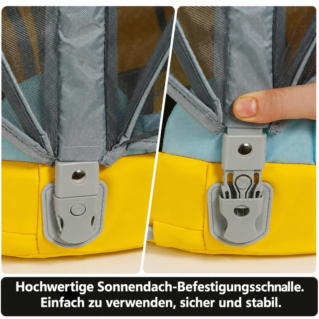 Hochwertige Sonnendach-Befestigungsschnalle der Mambobaby™ Biene Schwimmhilfe.