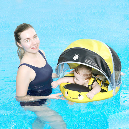 Mambobaby™ Biene Edition inklusive abnehmbarem Sonnendach mit UPF 50+ UV-Schutz.