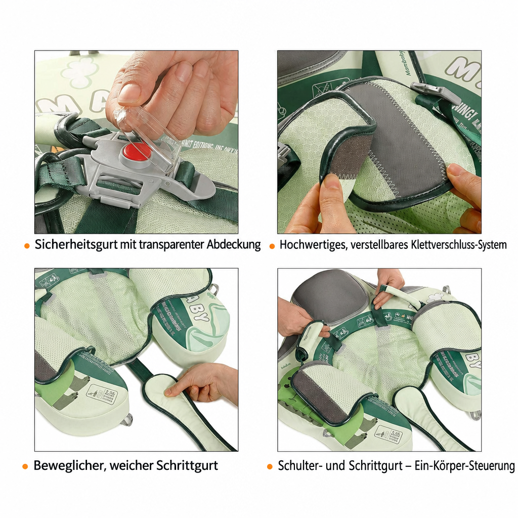 5-Punkt-Gurtsystem der Mambobaby™ Dino Edition.