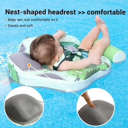 Ergonomisch geformte Kopfstütze der Mambobaby™ Dino Schwimmhilfe.