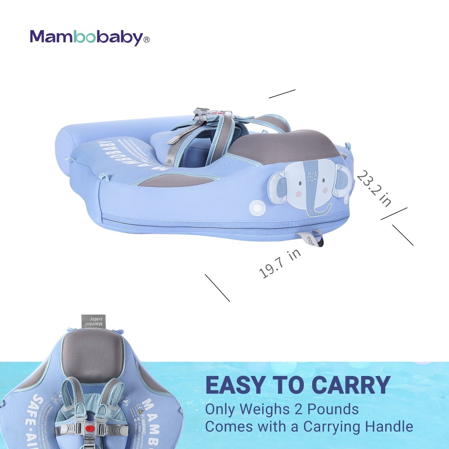 Technische Daten und Größenangaben für die Mambobaby™ Elefant Edition Deutschland.