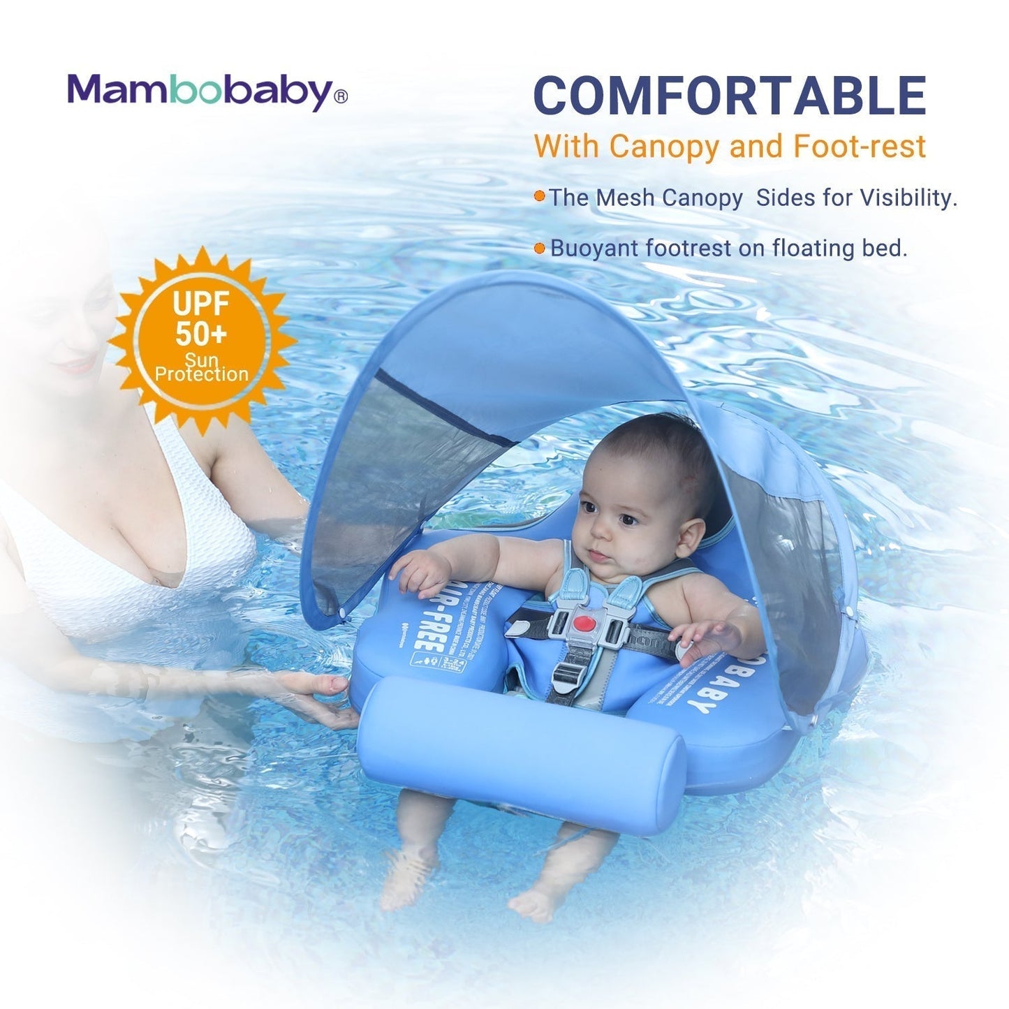 Mambobaby™ Elefant Edition inklusive abnehmbarem Sonnendach mit UPF 50+ Schutz.