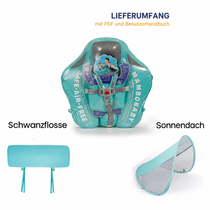 Abnehmbare Anti-Kipp Schwanzflosse am Mambobaby™ Flamingo Schwimmring