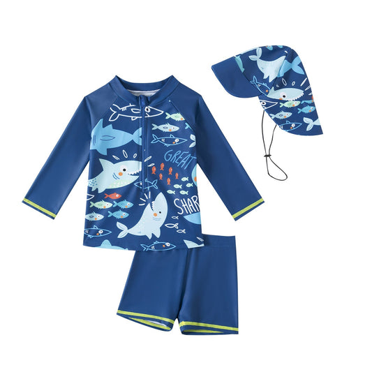 Mambobaby™ 3-teiliges Bade-Set für Mädchen mit Oberteil, Hose und UV-Hut.