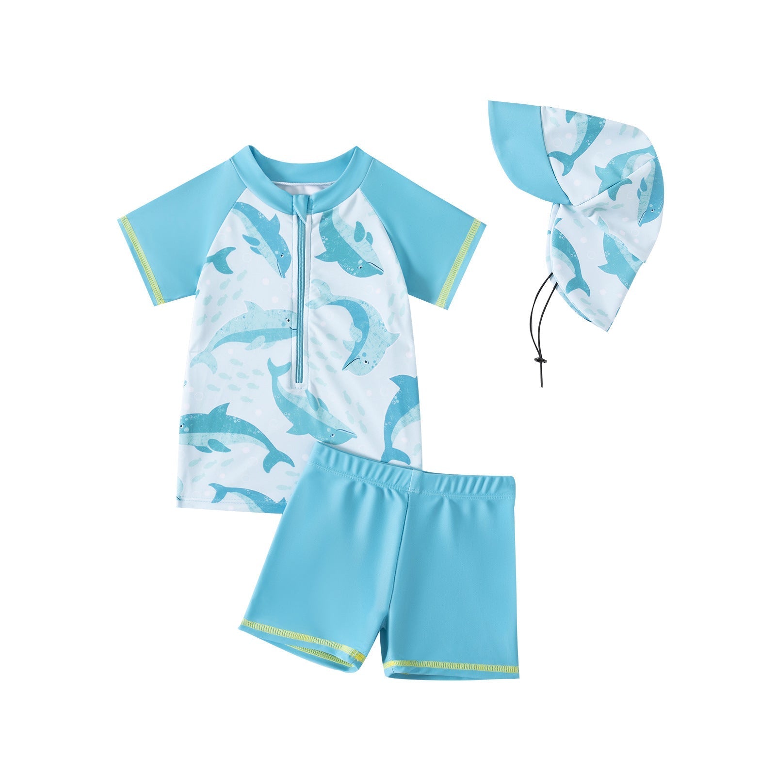 Verfügbare Farben des Mambobaby™ Mädchen Schwimmsets: Blau und Dunkelblau.