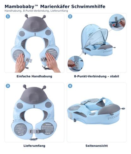 Mambobaby™ Marienkäfer Schwimmhilfe – Handhabung, 8-Punkt-Verbindung, Lieferumfang