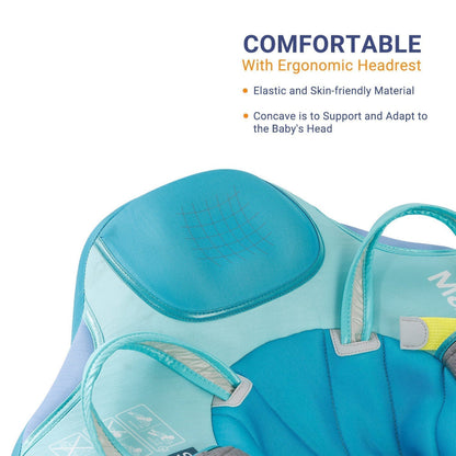 Ergonomische Kopfstütze der Mambobaby™ Modern Geometric Schwimmhilfe für mehr Komfort.