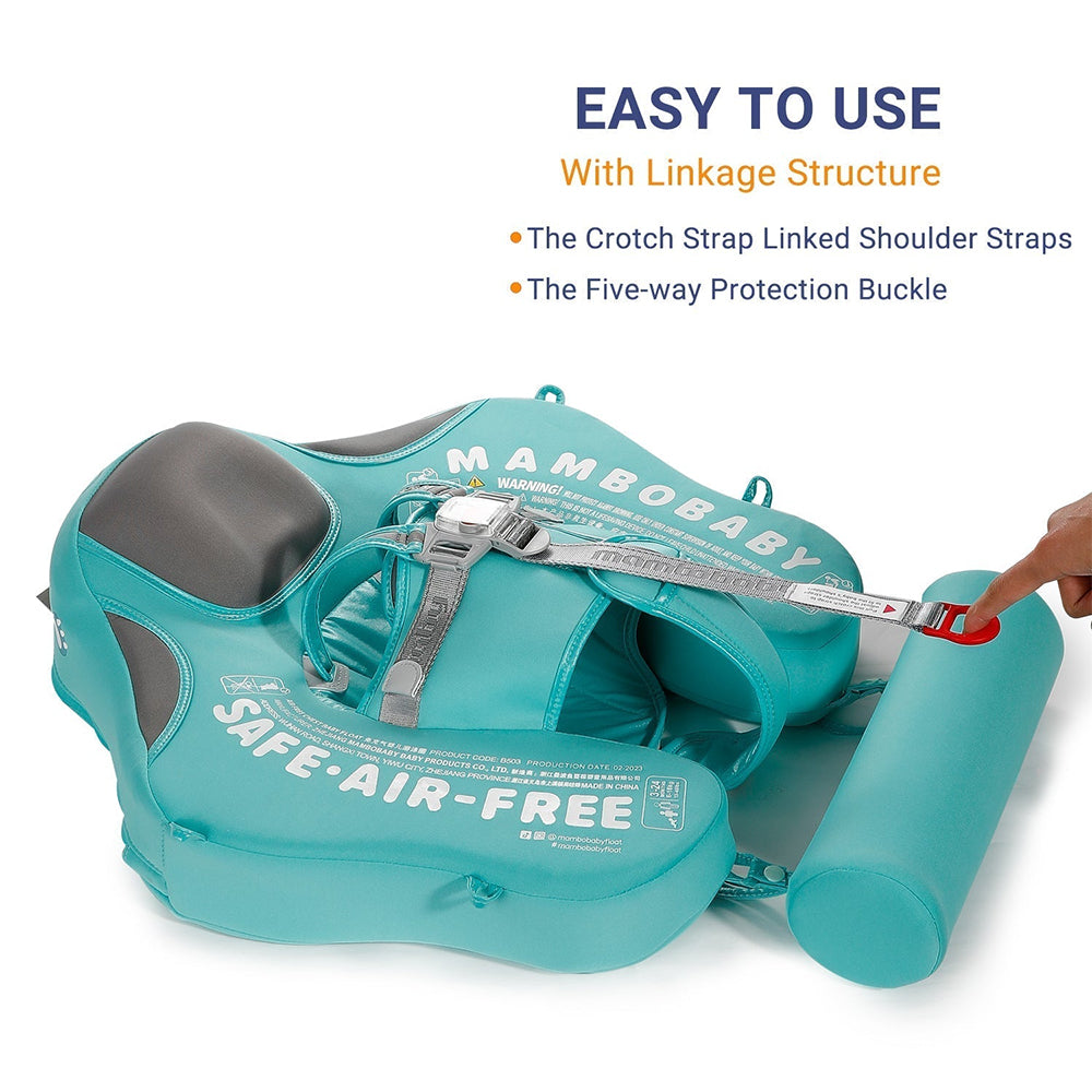 Professionelles 5-Punkt-Gurtsystem der Mambobaby™ Pink Flamingo Edition für maximale Sicherheit.