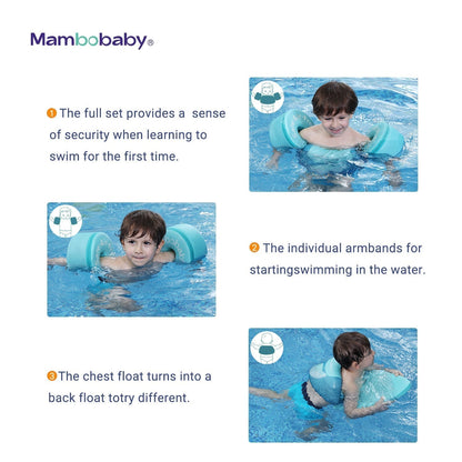 Verschiedene Schwimmpositionen mit dem progressiven Mambobaby™ 3-Stufen System.