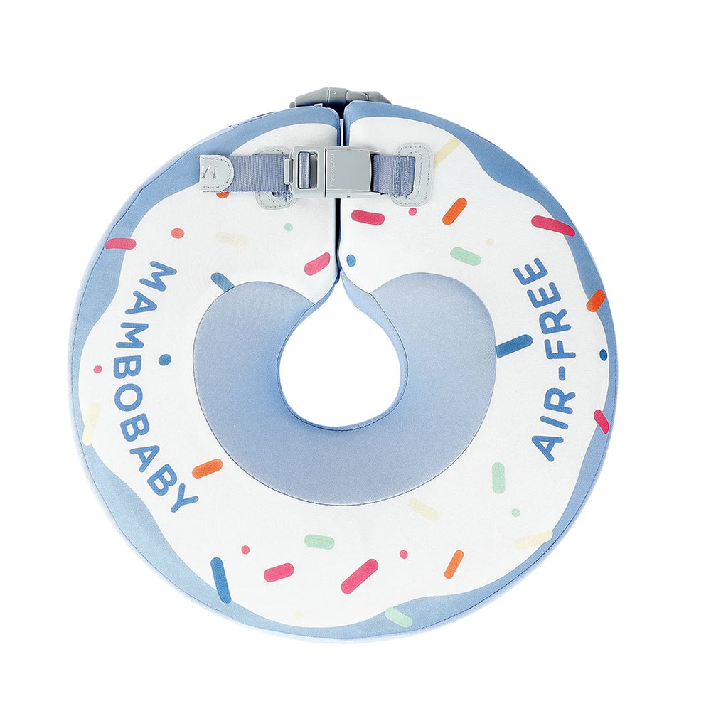 Original Mambobaby™ Spa Halskrause in Blau — Luftfreier Donut Schwimmring.