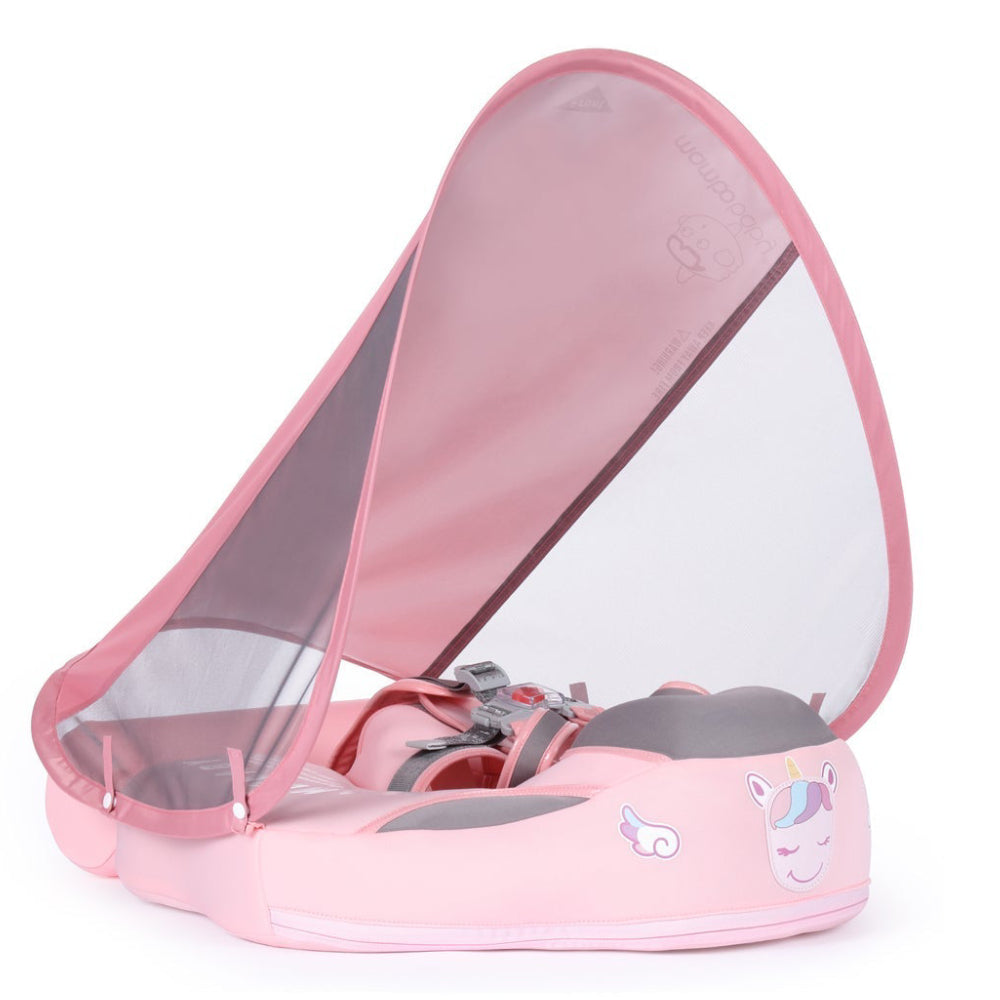 Kompaktes Falt-Design der Mambobaby™ Unicorn Edition für den Urlaub.